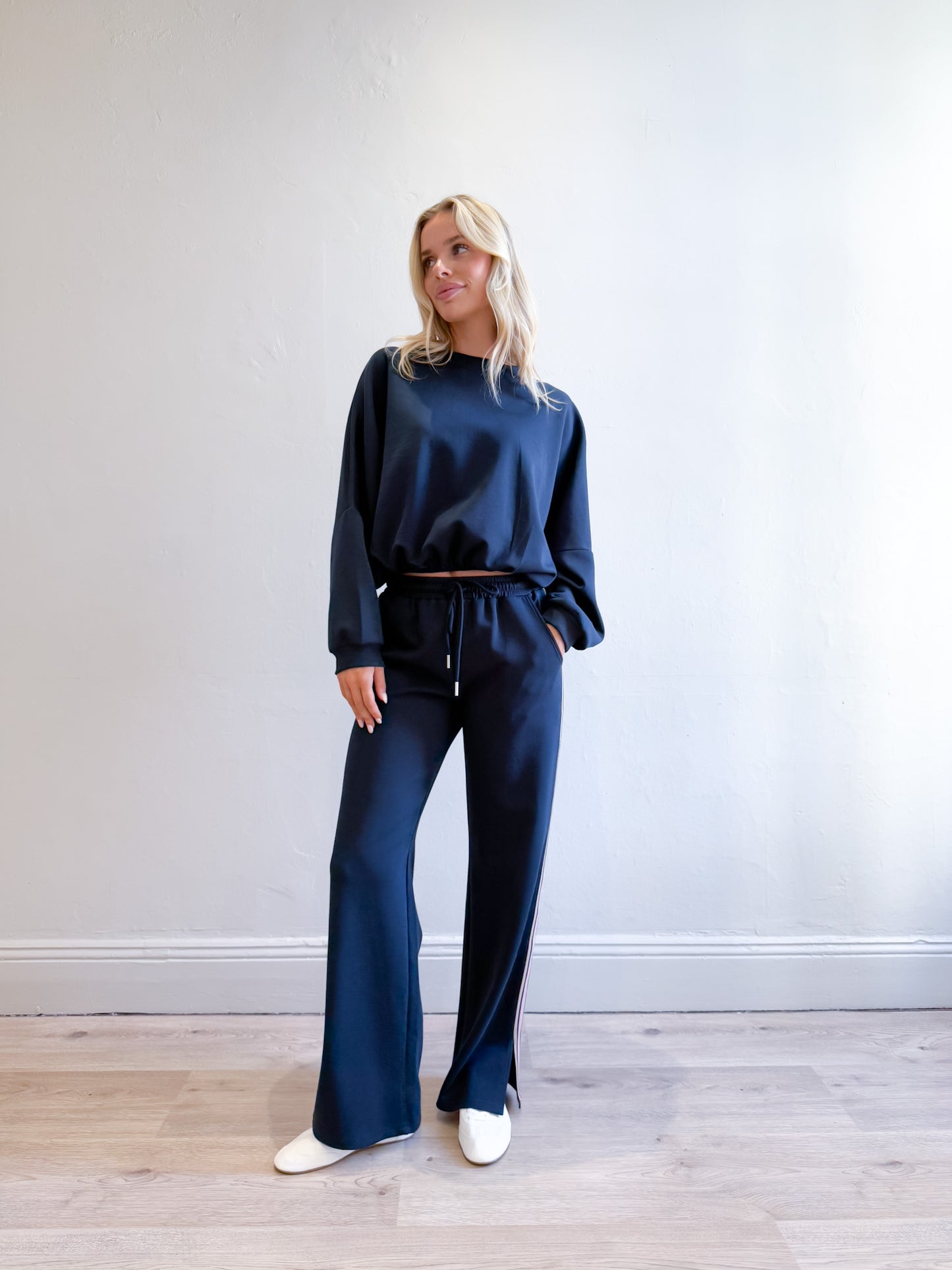 Niki Webbing Pant - Navy