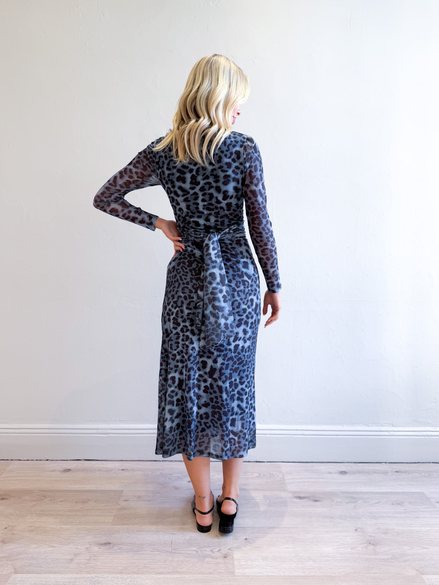 Cruz Leopard Dress - Blue