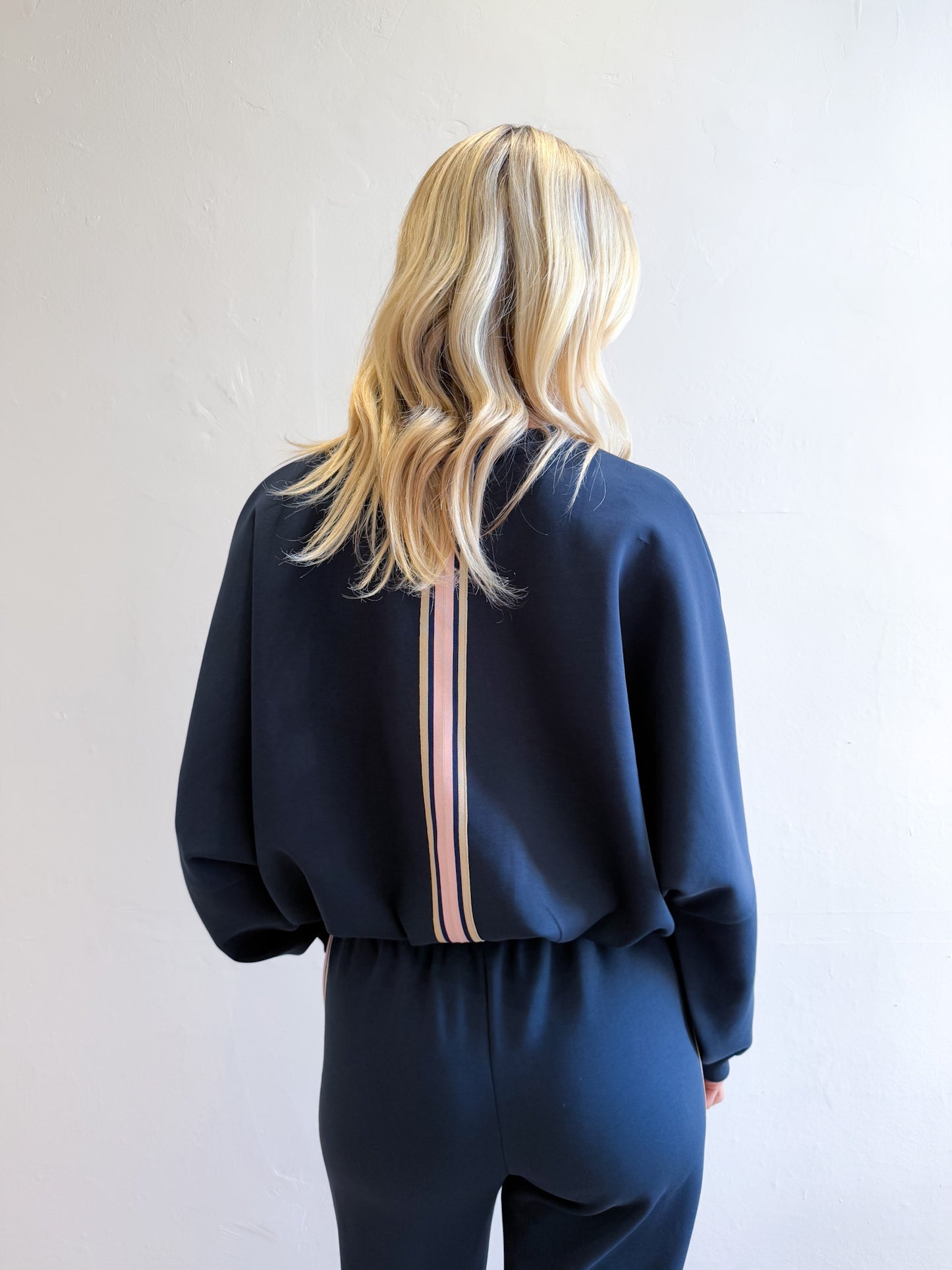 Niki Webbing Sweater - Navy