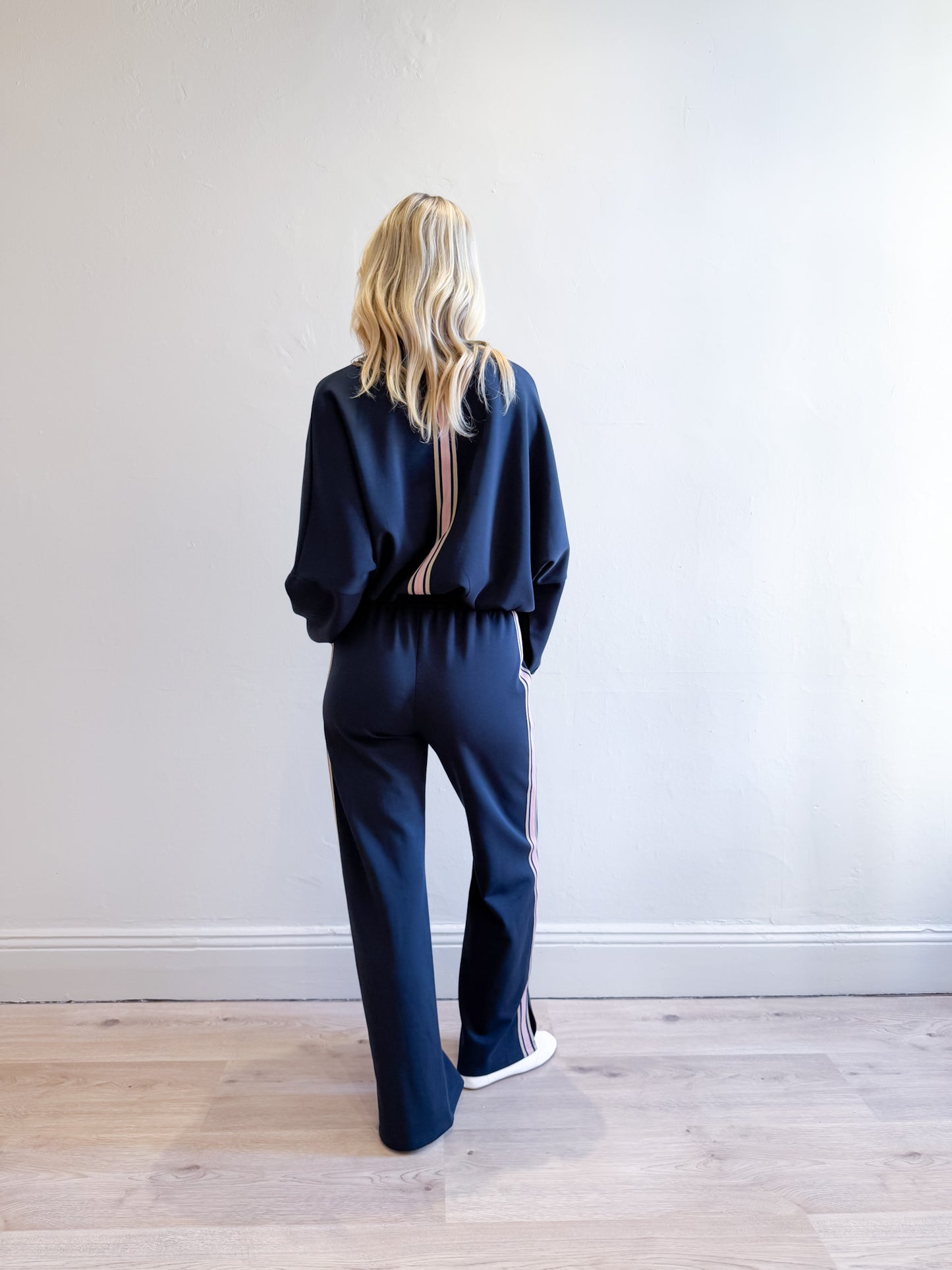 Niki Webbing Sweater - Navy