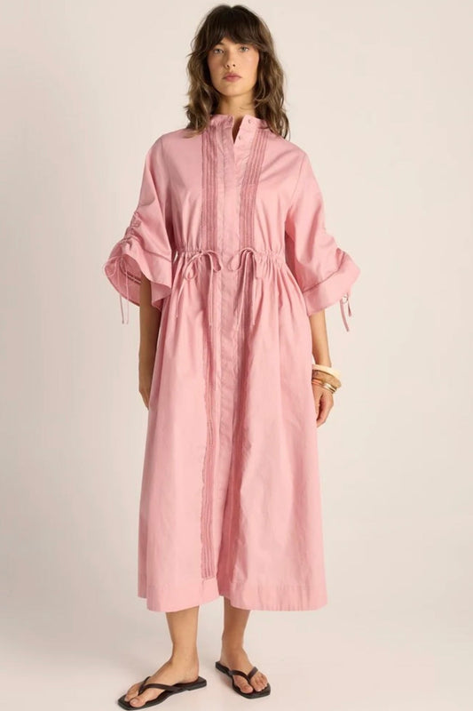 Etta Lace Detail Dress - Dusty Rose
