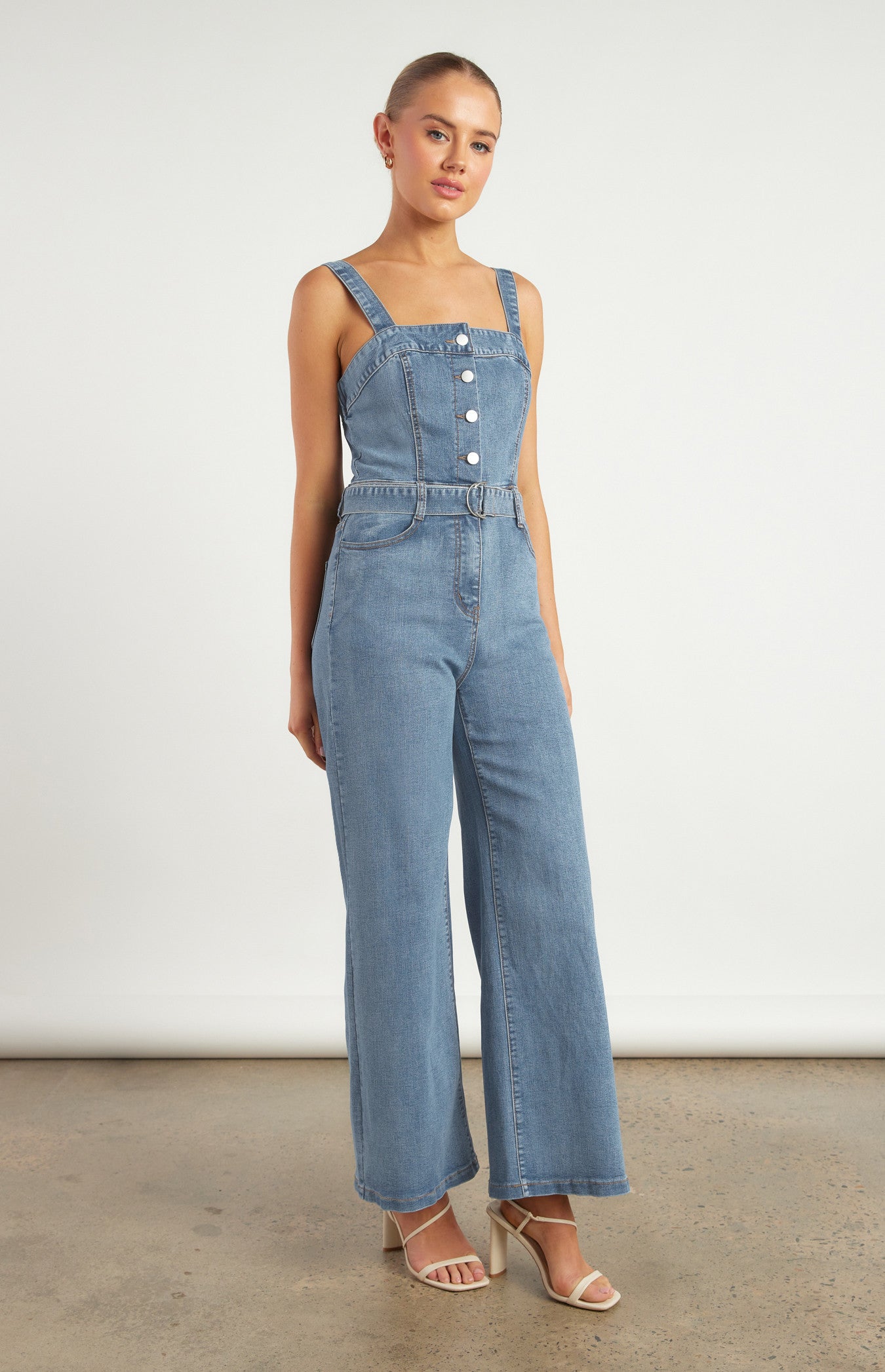 Charite Denim Jumpsuit - Mid Wash