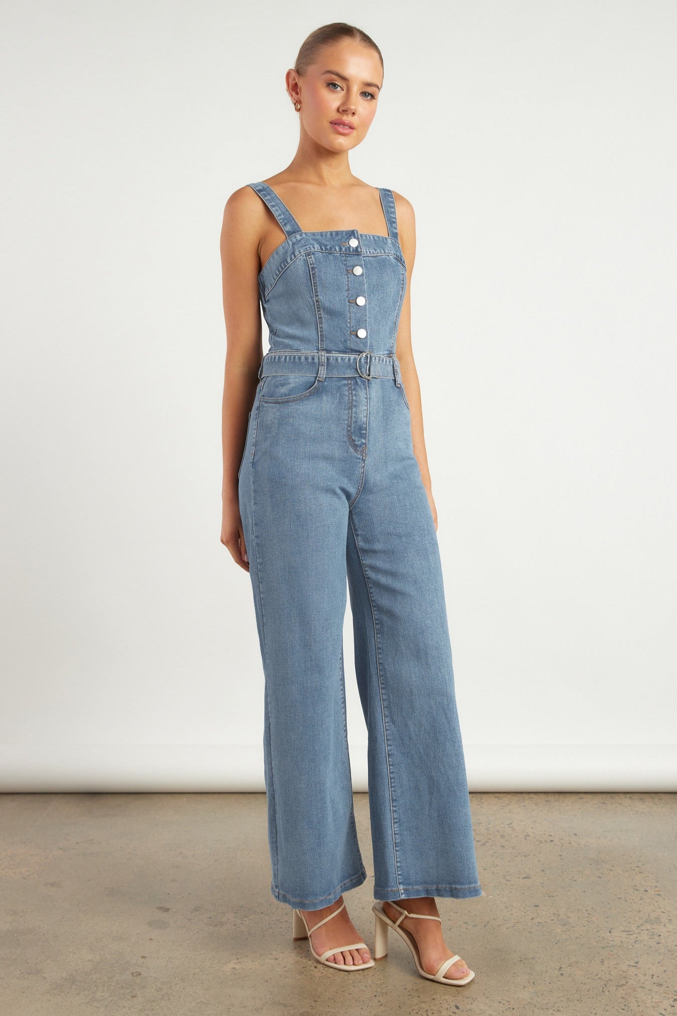 Charite Denim Jumpsuit - Mid Wash