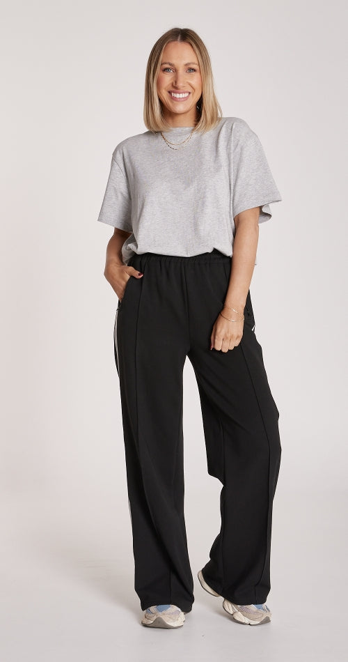 Noah Wide Leg Pants - Black Stripe