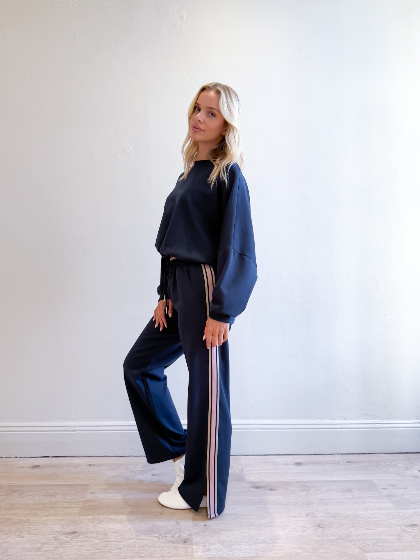 Niki Webbing Pant - Navy
