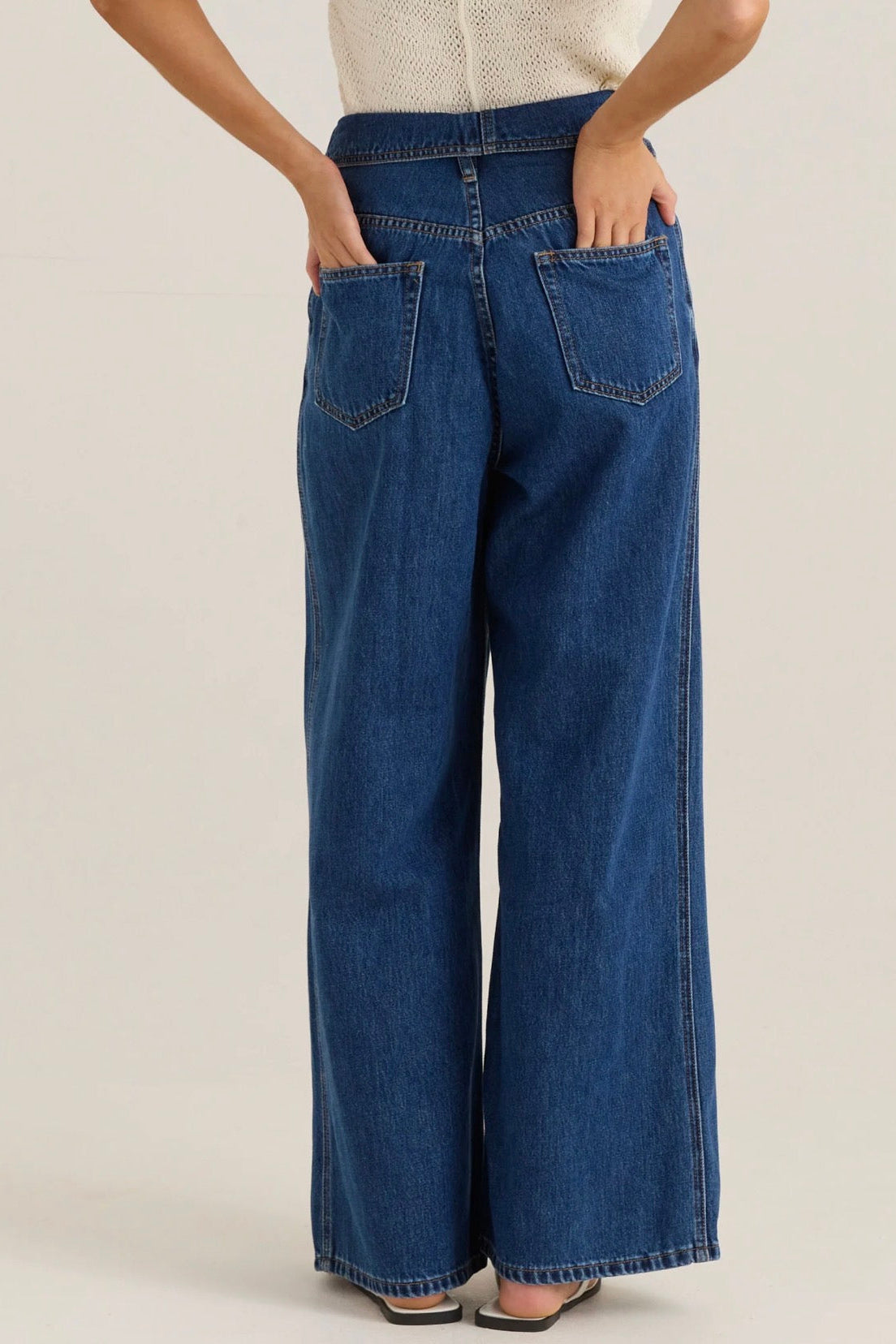 Alissa Foldover Jean - Royal Blue Wash