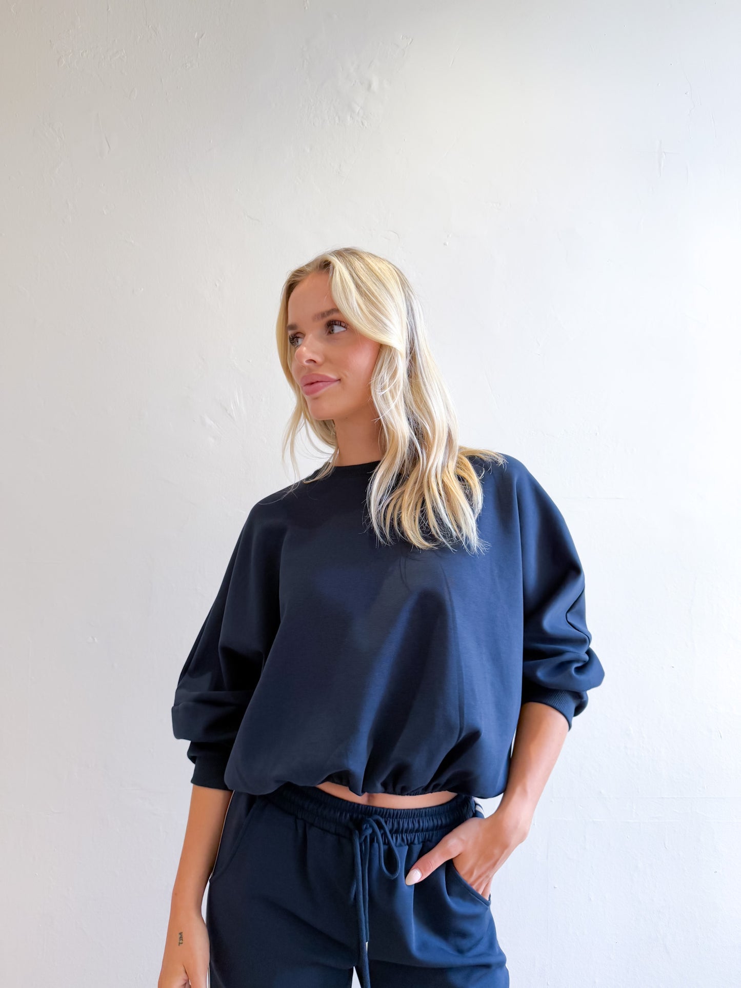 Niki Webbing Sweater - Navy