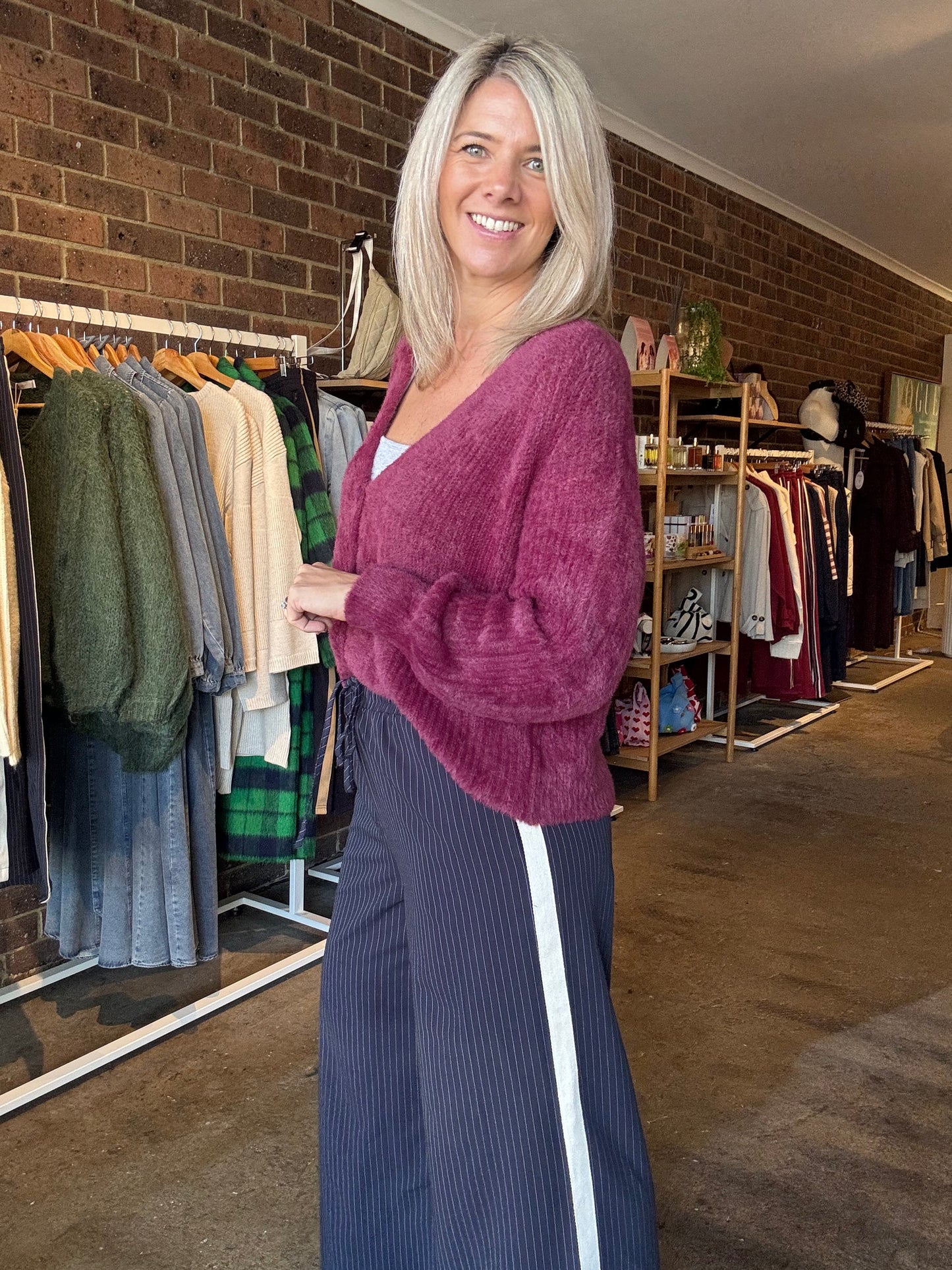Desiree Fluffy Knit - Crimson