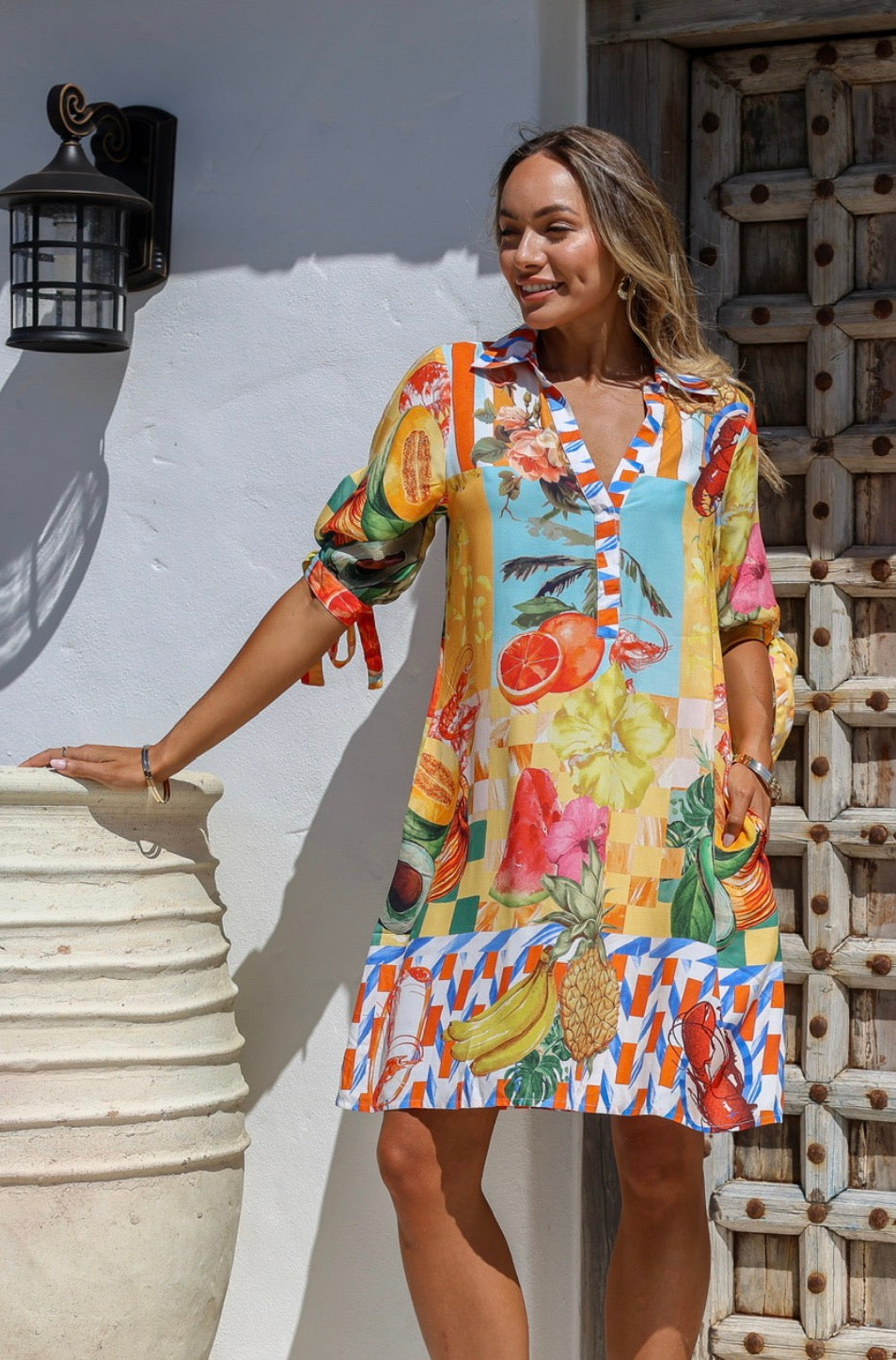 Tutti Frutti Tie Sleeve Dress