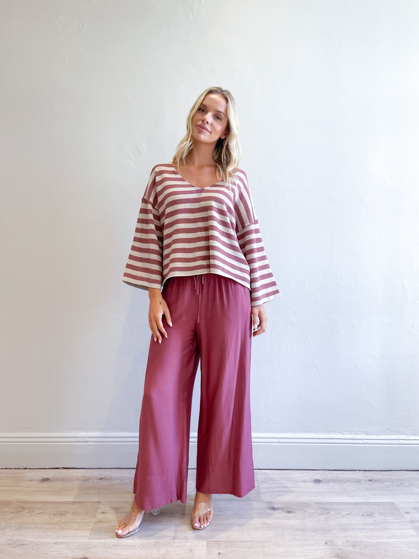 Brooklyn Stripe Top - Mulberry