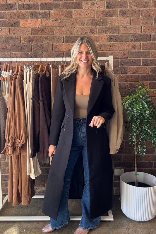 Indy Maxi Coat - Black