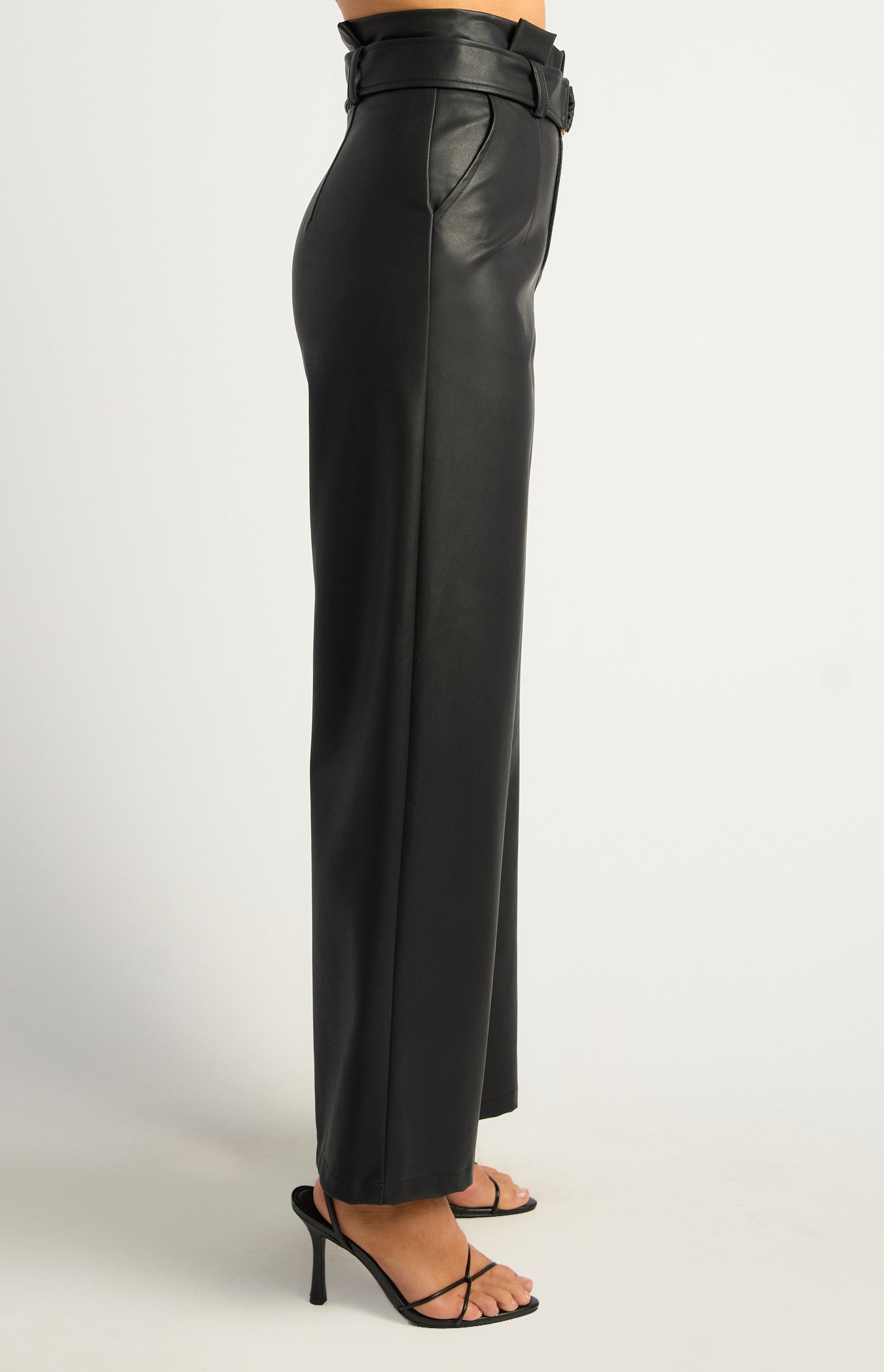 Victoria Pleather Paper Bag Pant - Pant
