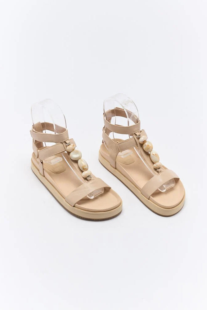 Mietta Leather Sandal - Oyster