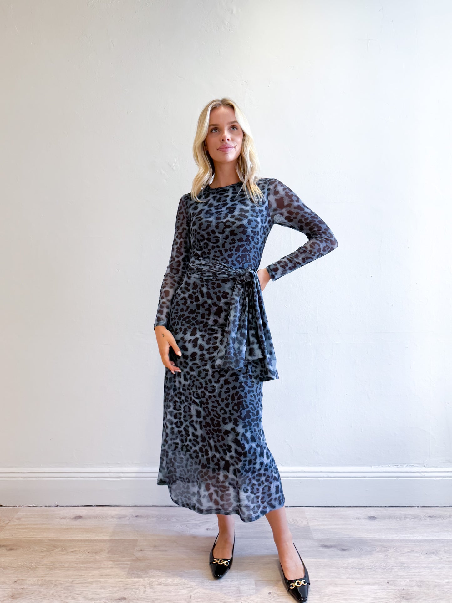 Cruz Leopard Dress - Blue