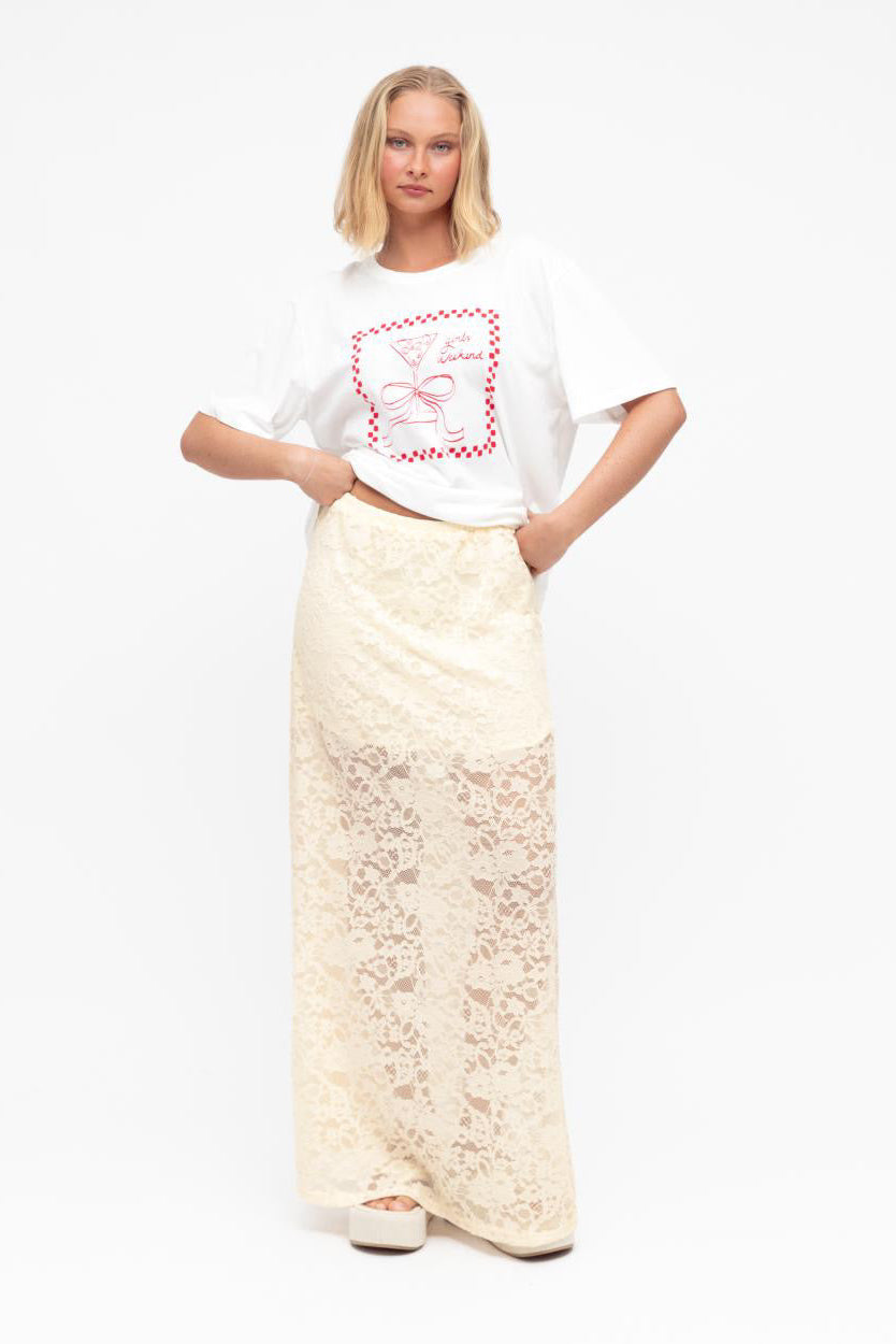 Frilly Lace Skirt - Cream