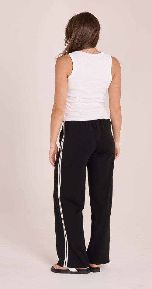 Noah Wide Leg Pants - Black Stripe