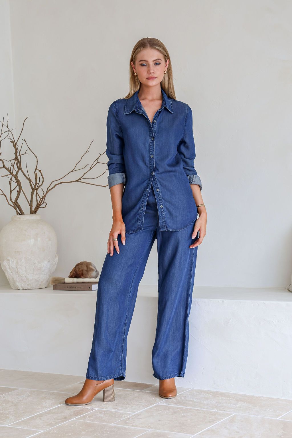 Sabrina Tencel Pant - Dark Denim