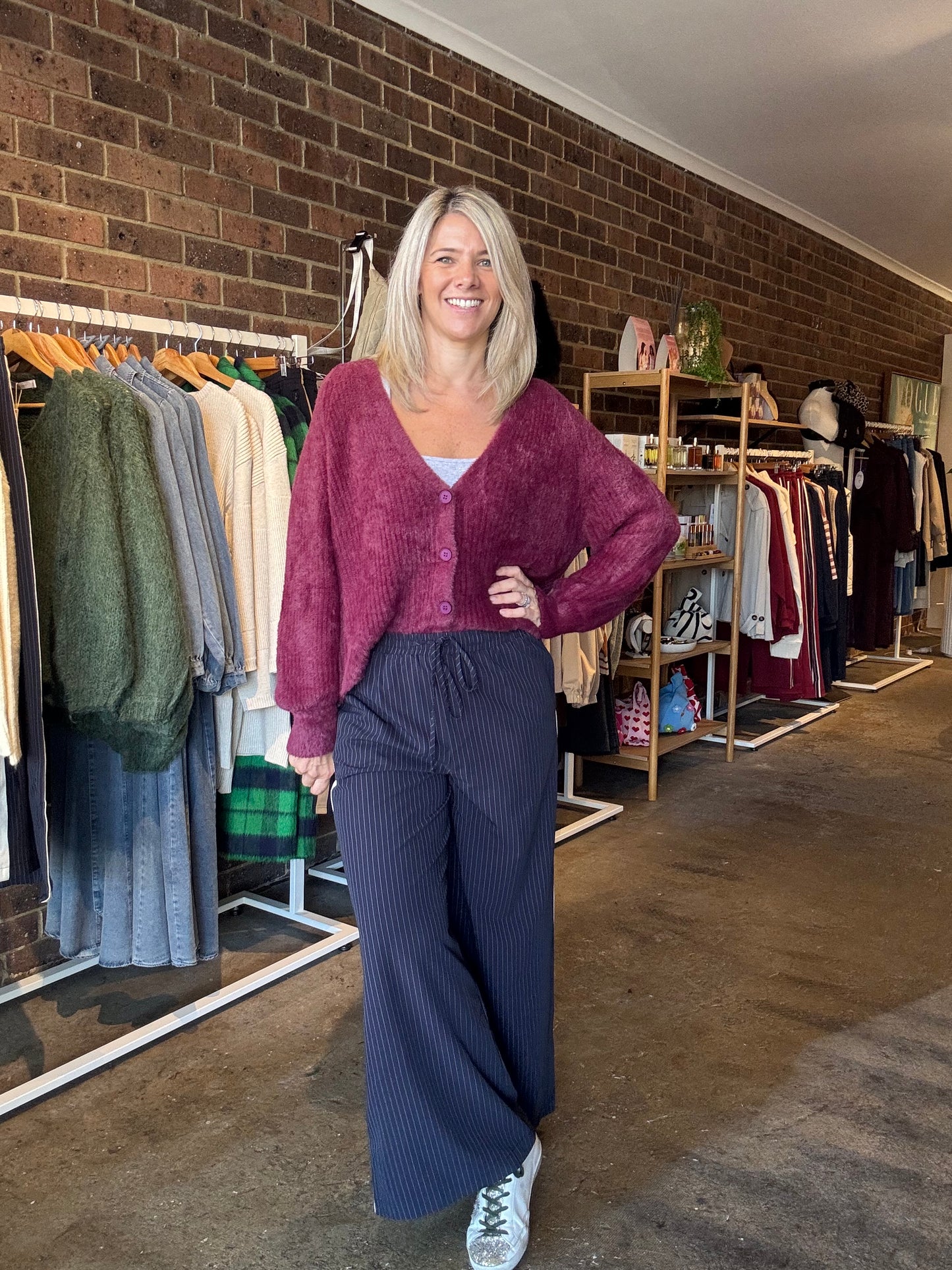 Desiree Fluffy Knit - Crimson