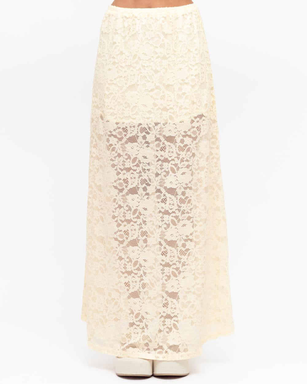 Frilly Lace Skirt - Cream