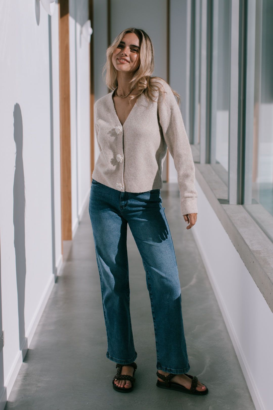 Harlow Flower Button Cardigan