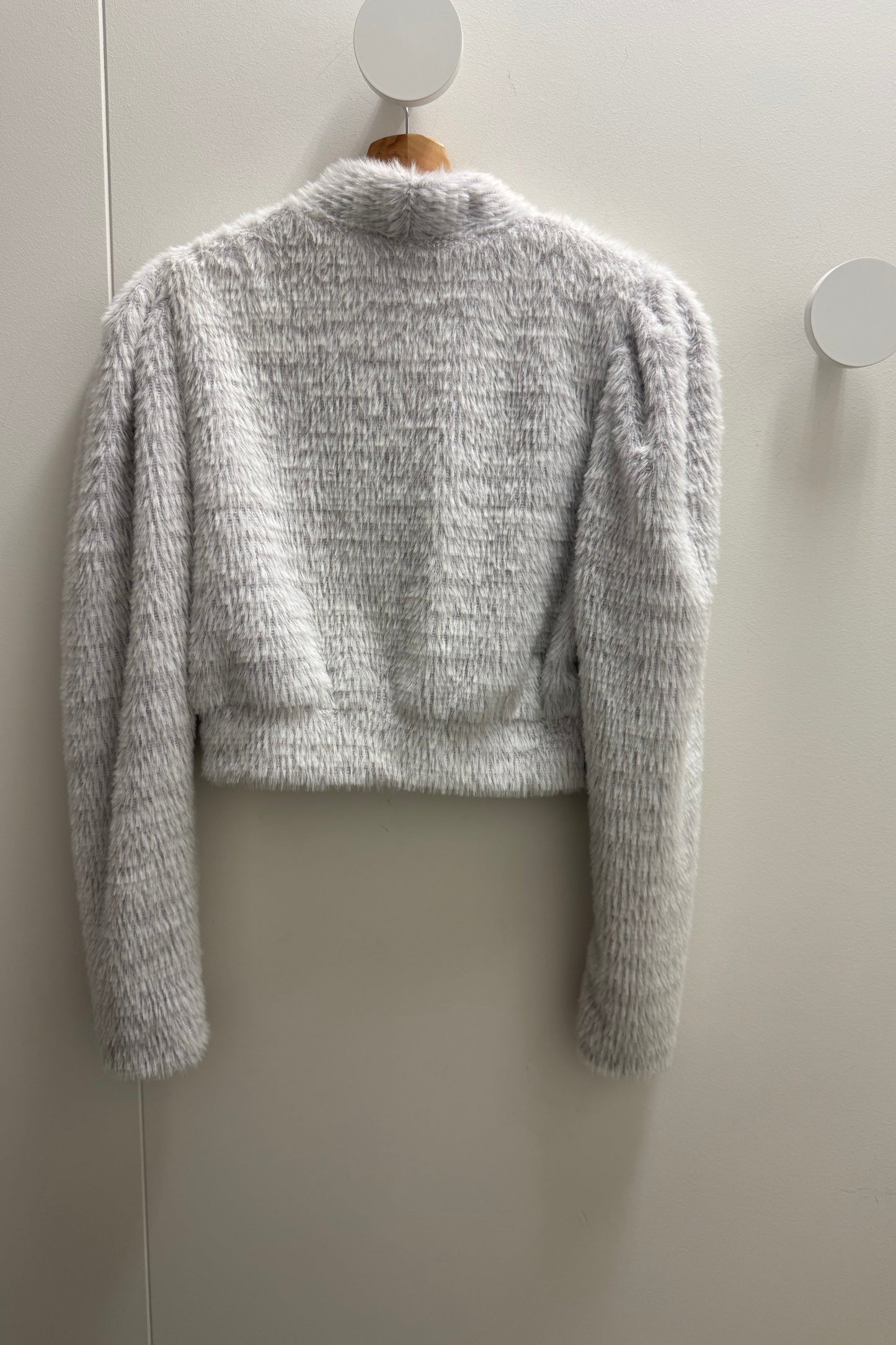 Sheike Fluffy Knit Jacket - Silver