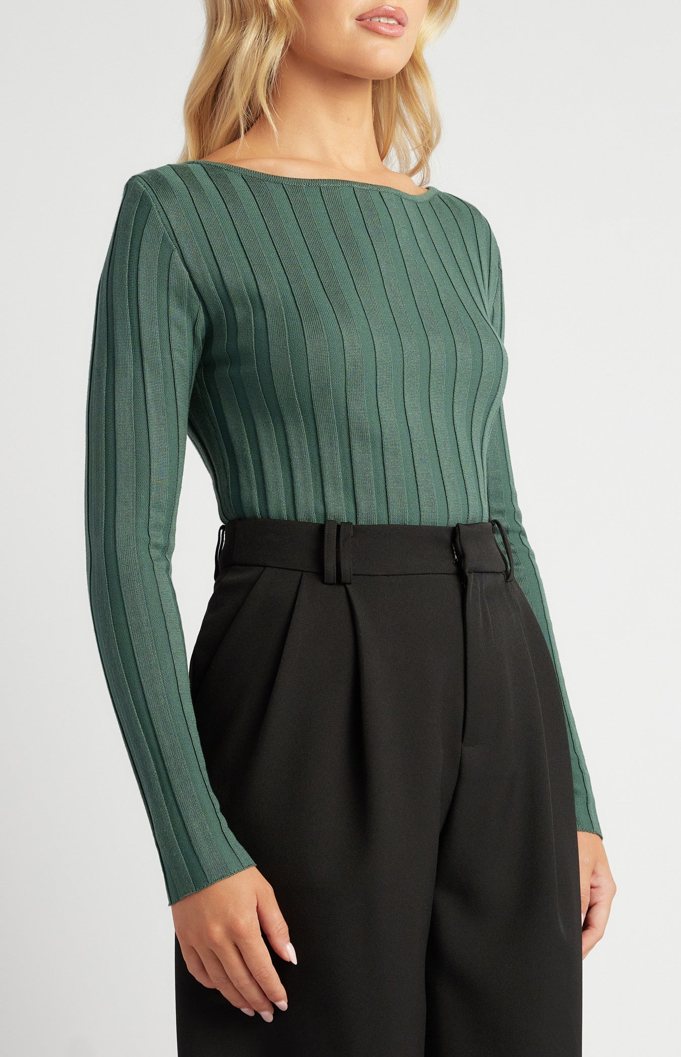 Annie Wide Rib Knit - Green