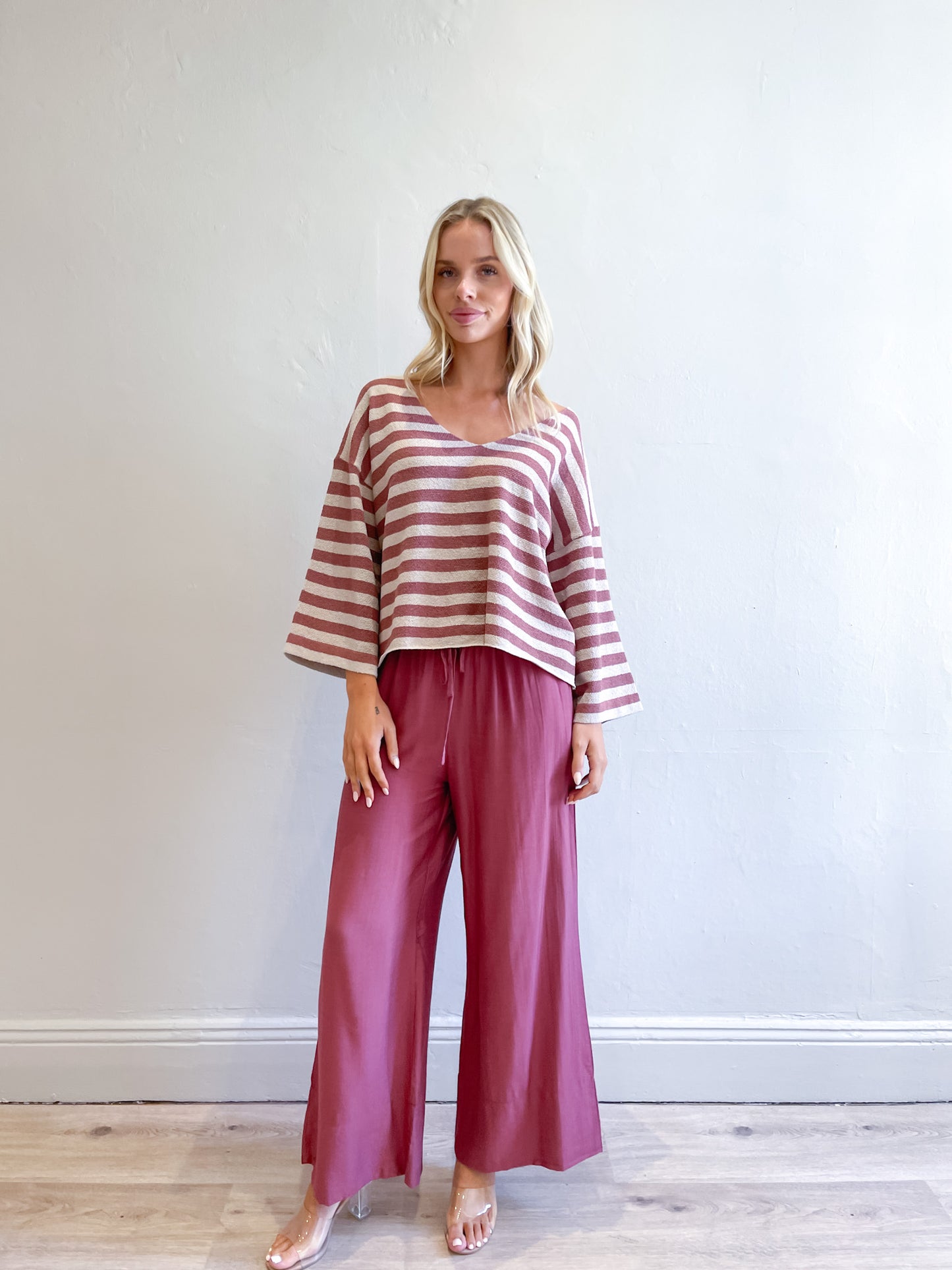 Brooklyn Stripe Top - Mulberry