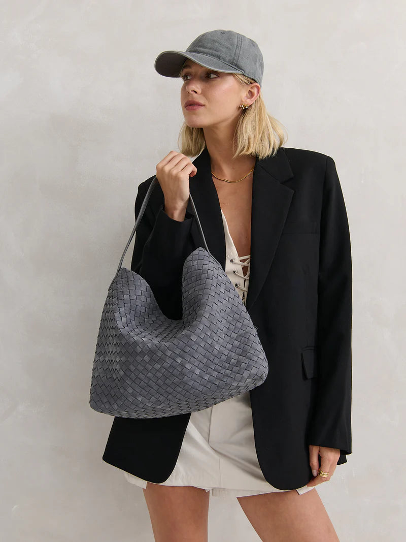 Calla Woven Handbag - Grey