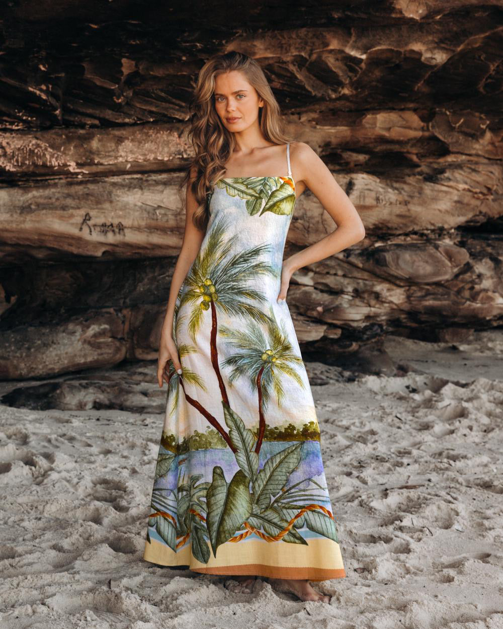 Amira Maxi Dress - Palm Print