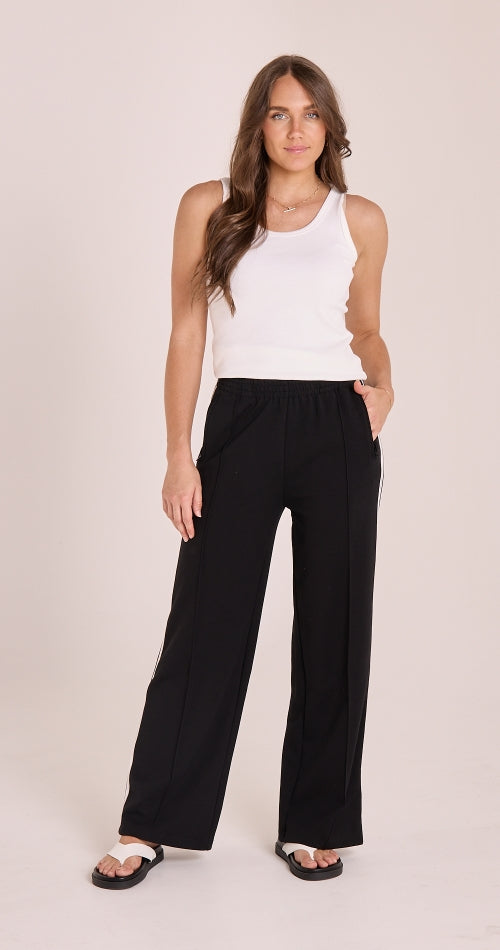 Noah Wide Leg Pants - Black Stripe