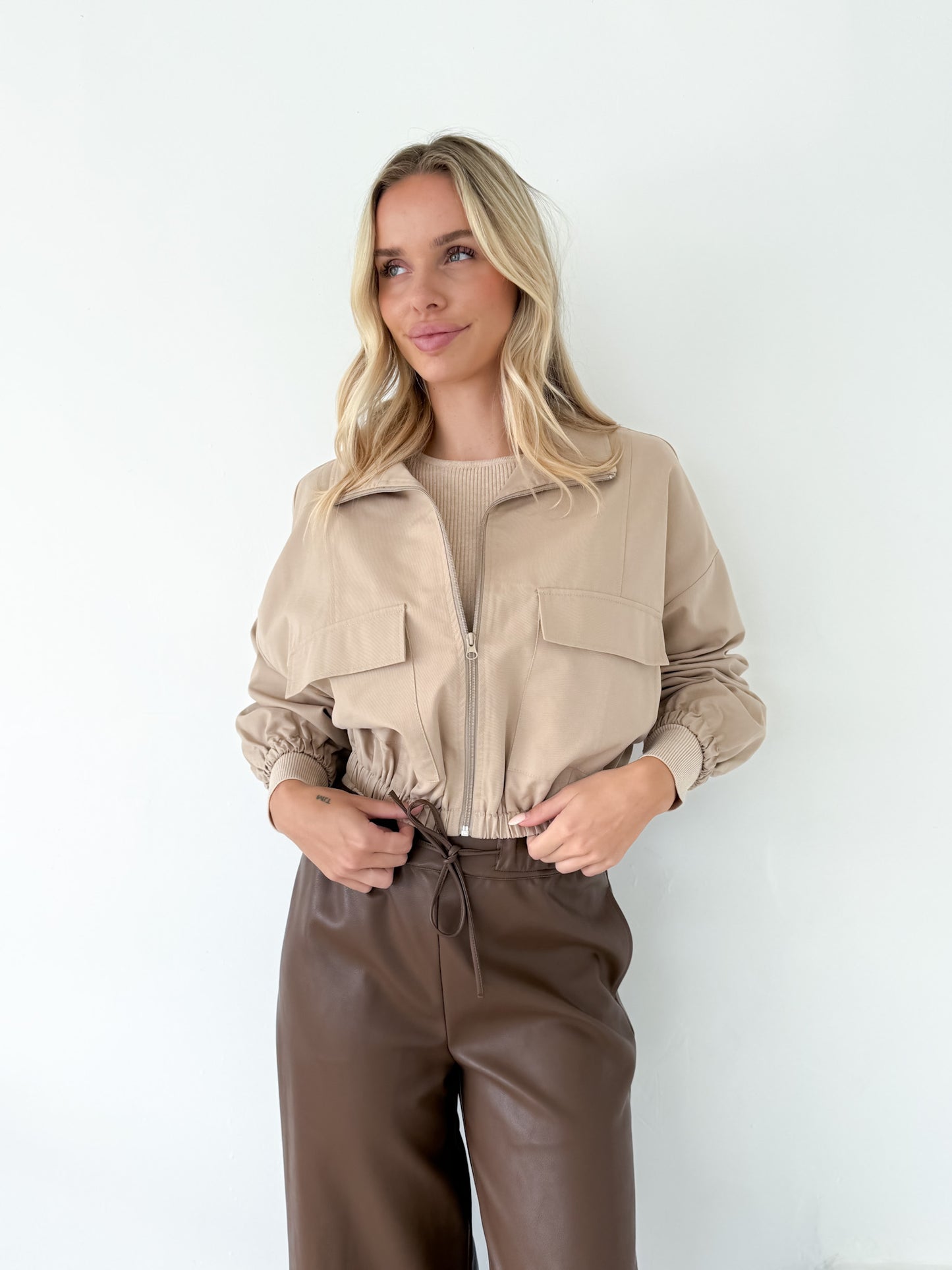 Mosey Bomber Jacket - Beige