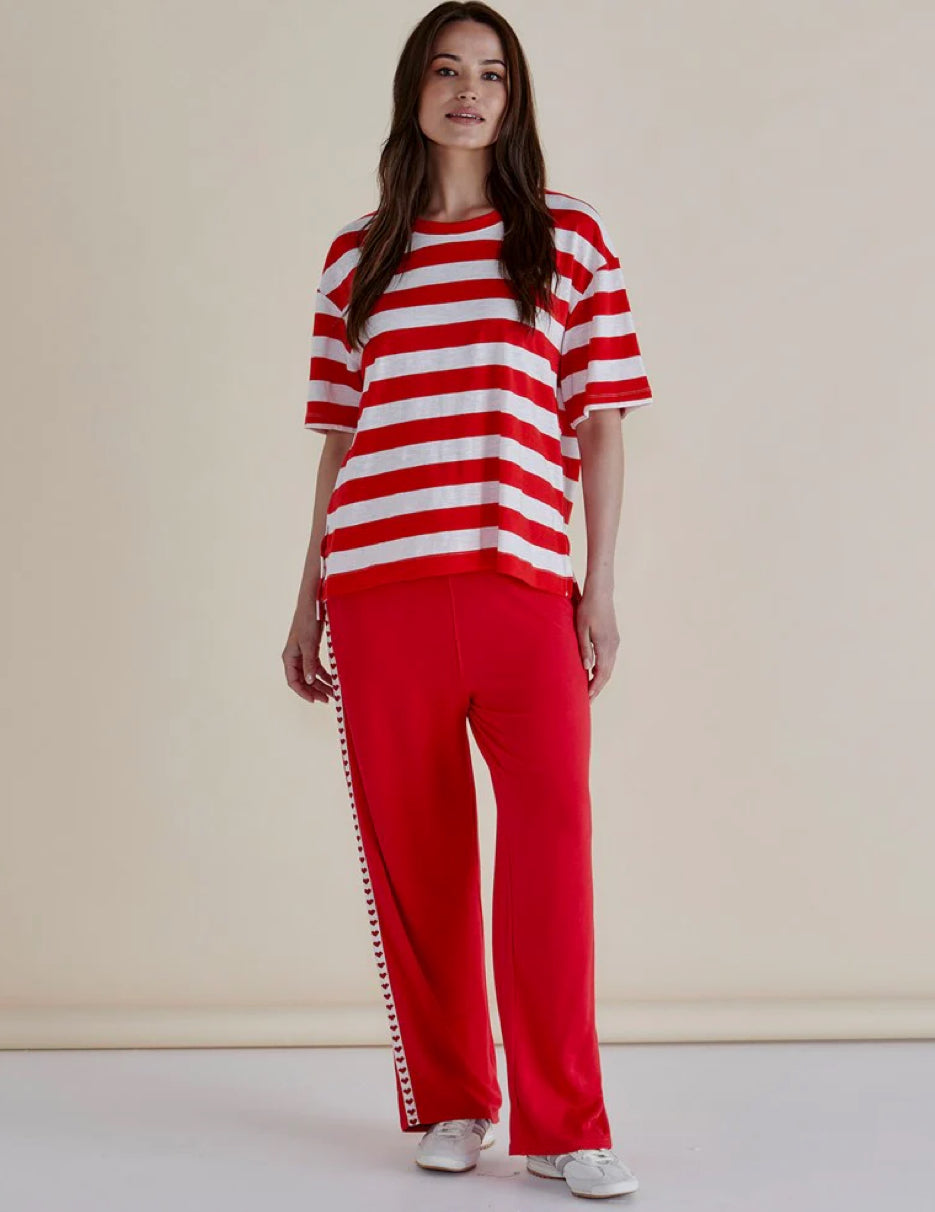 Relax Boxy Tee - Red Stripe