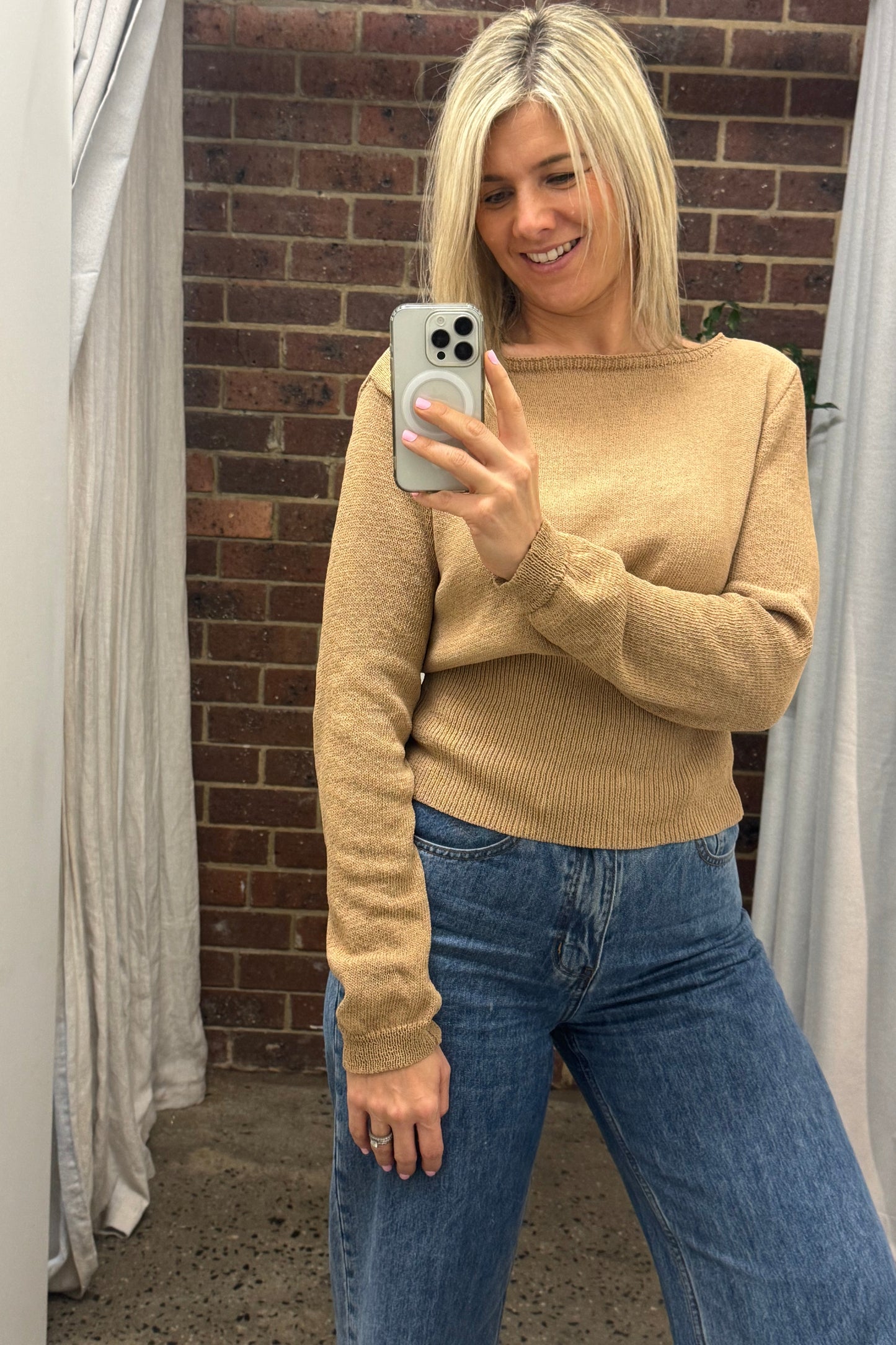 Carey Knit Top - Caramel