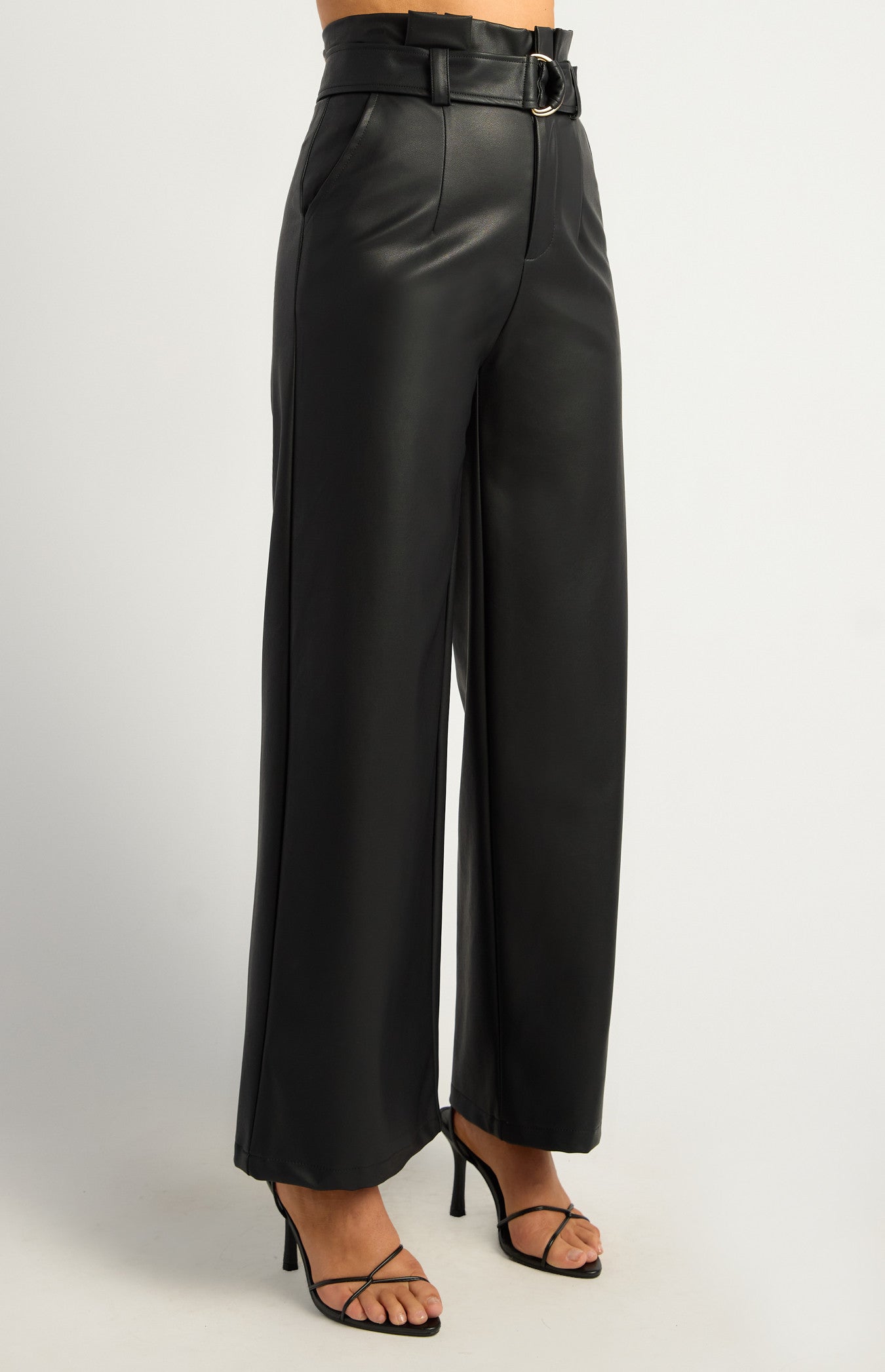 Victoria Pleather Paper Bag Pant - Pant