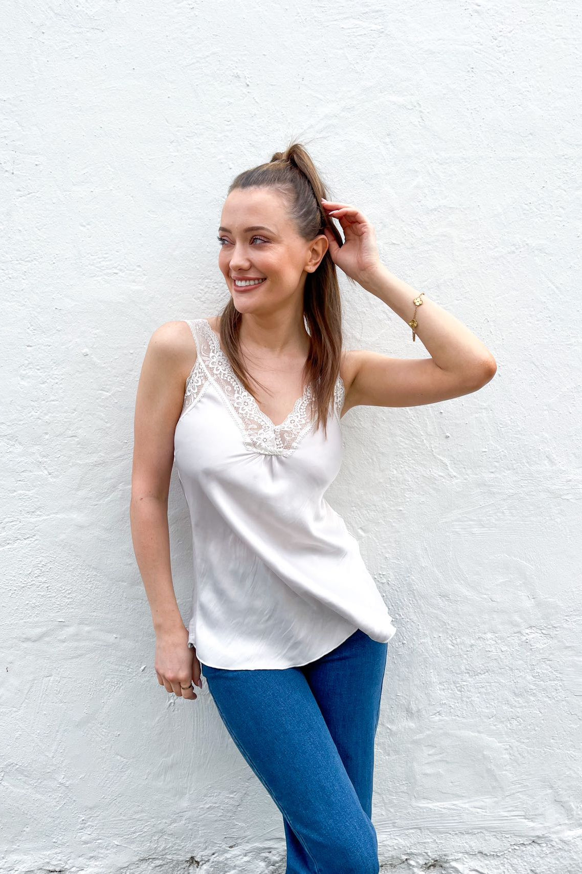 Taylor Lace Cami - White