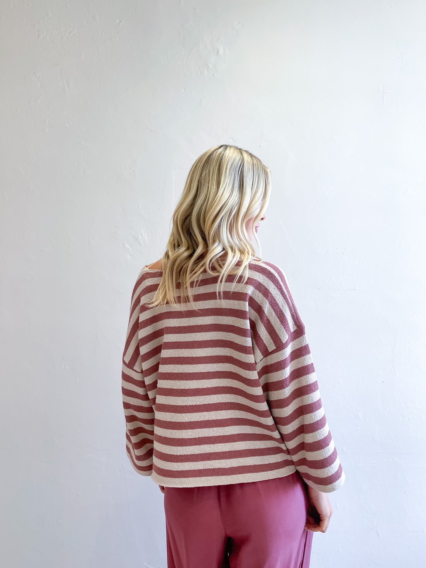 Brooklyn Stripe Top - Mulberry