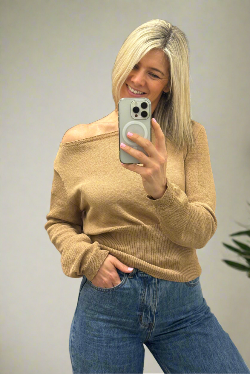 Carey Knit Top - Caramel
