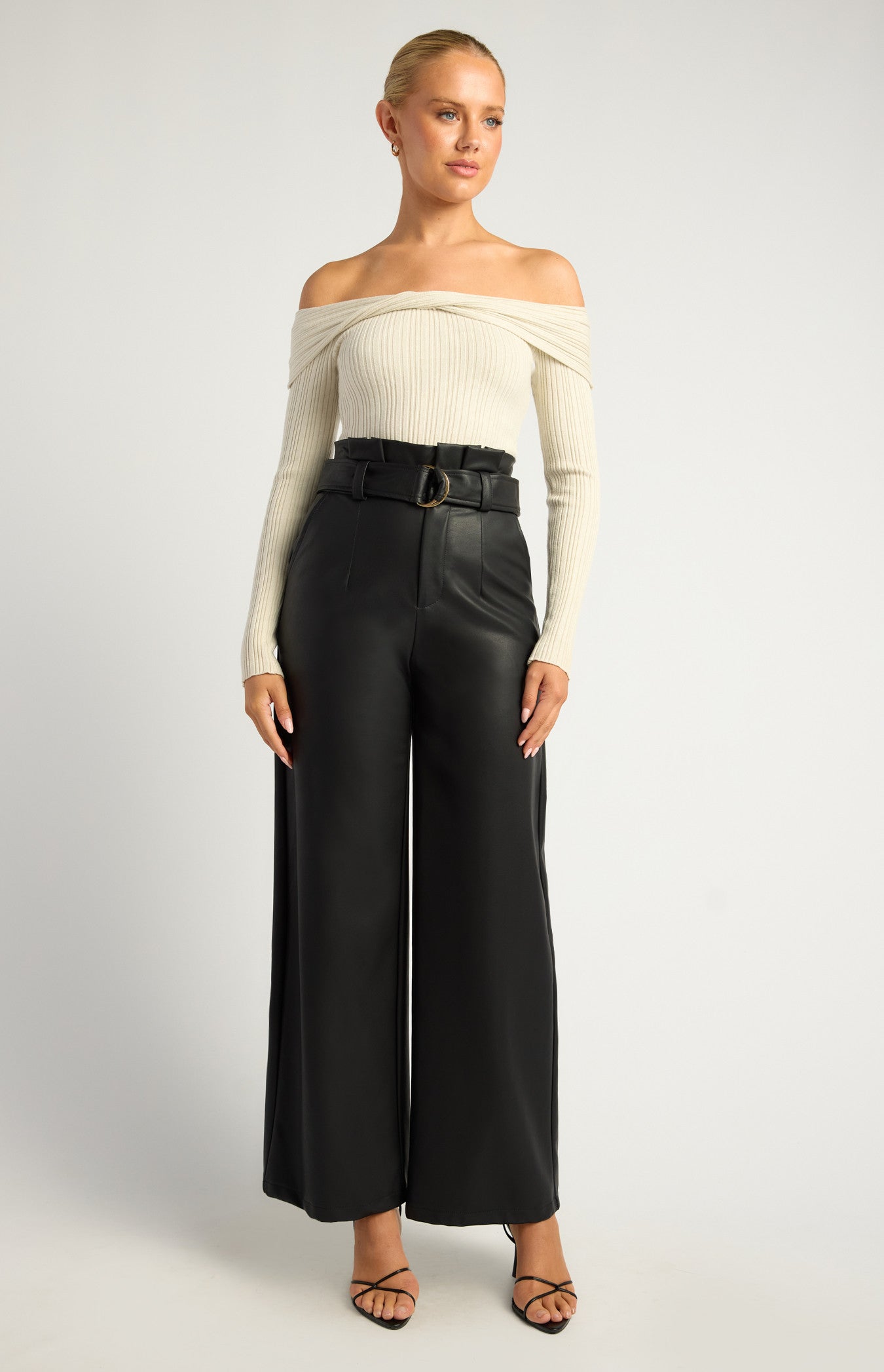 Victoria Pleather Paper Bag Pant - Pant