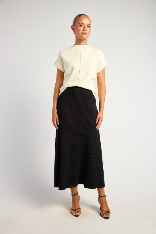 Monty Front Seam Detail Knit Top - Ivory