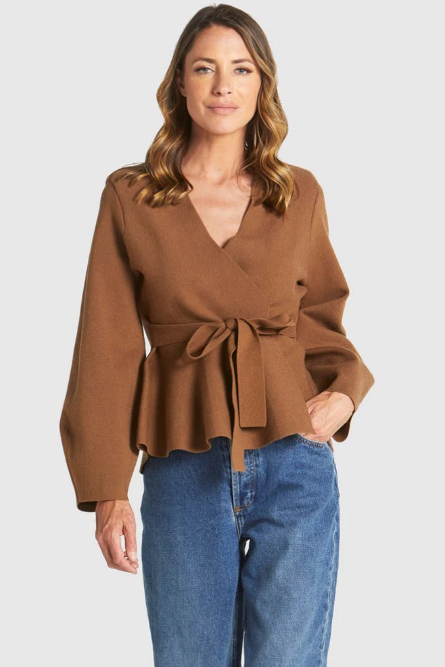 Tiny Dancer Wrap Cardi - Cinnamon