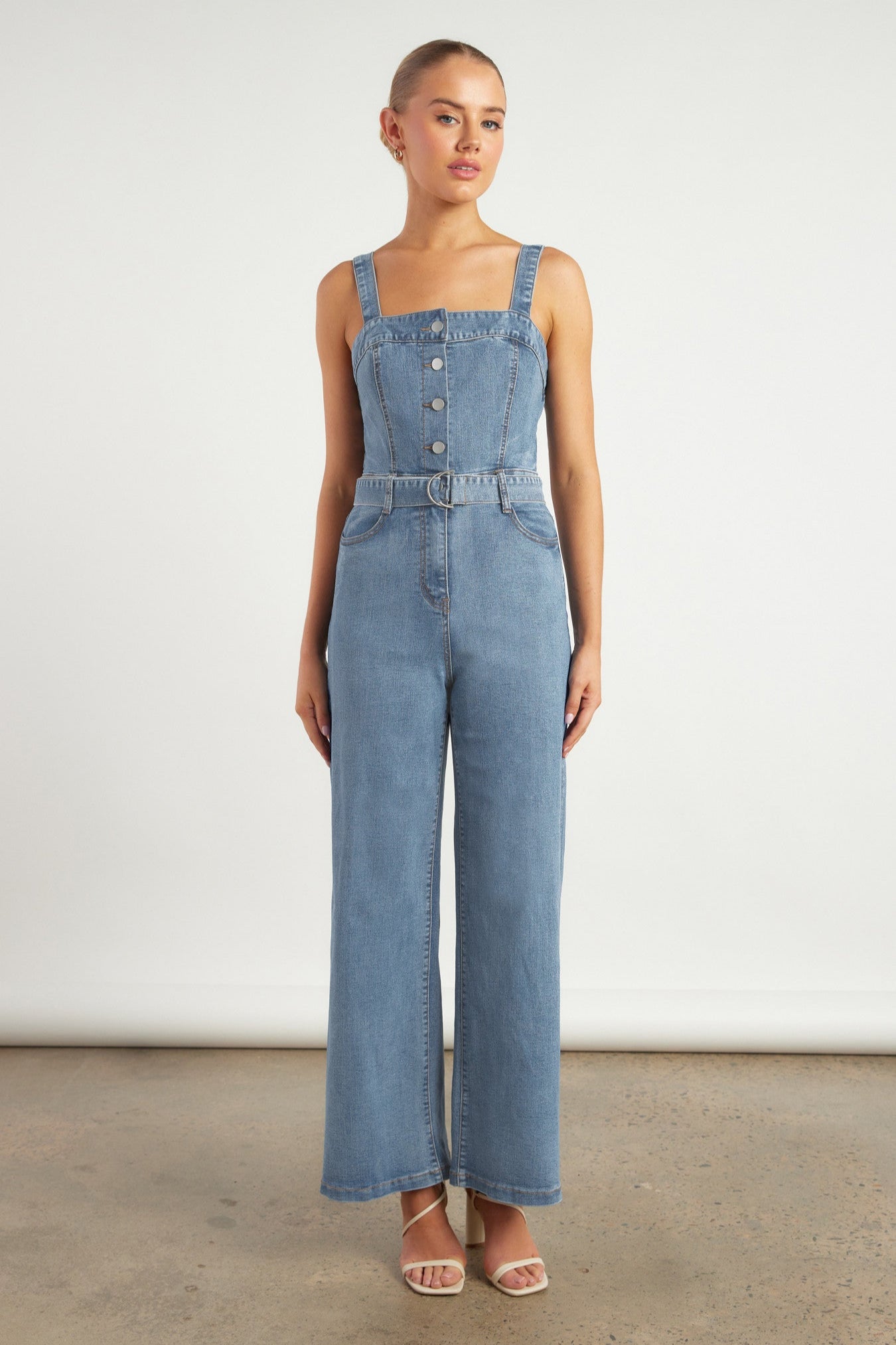 Charite Denim Jumpsuit - Mid Wash