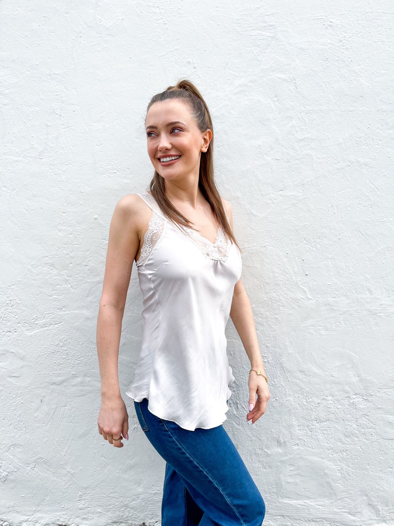 Taylor Lace Cami - White