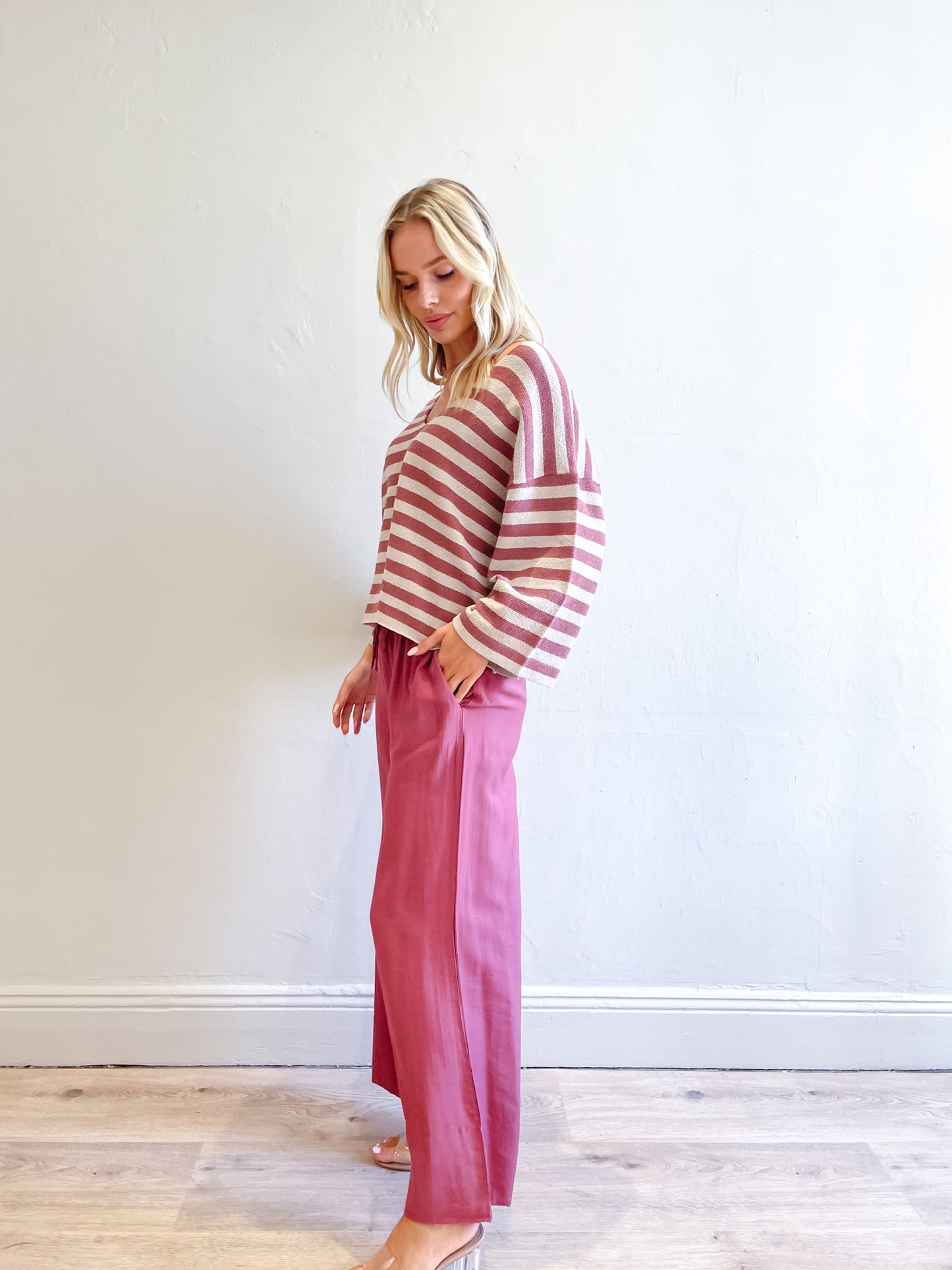 Brooklyn Stripe Top - Mulberry