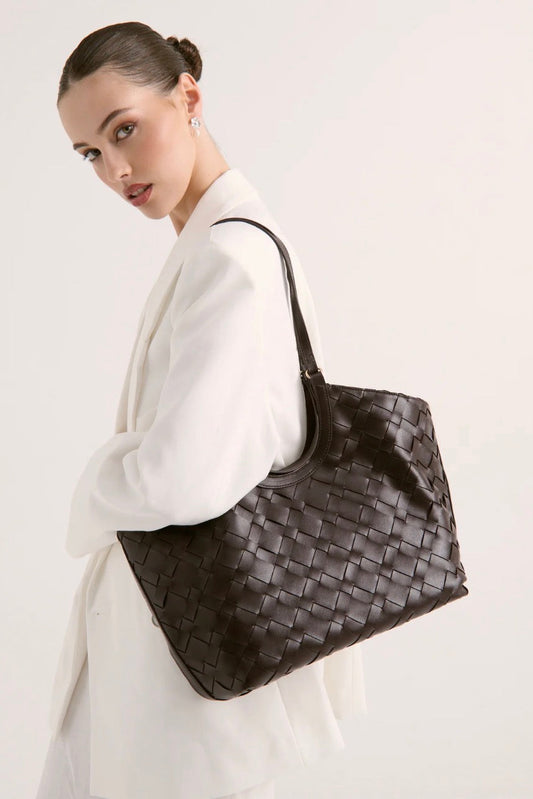 Mae Woven Bag - Brown