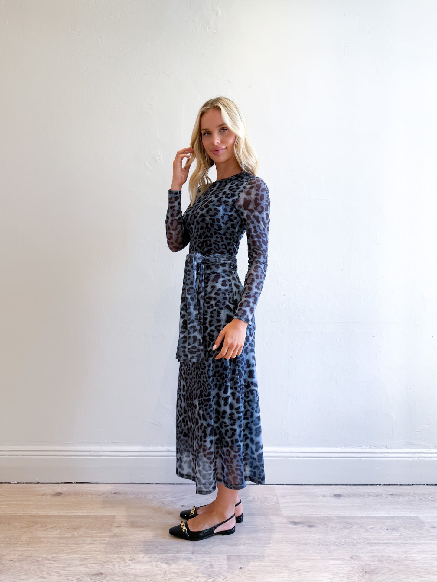 Cruz Leopard Dress - Blue