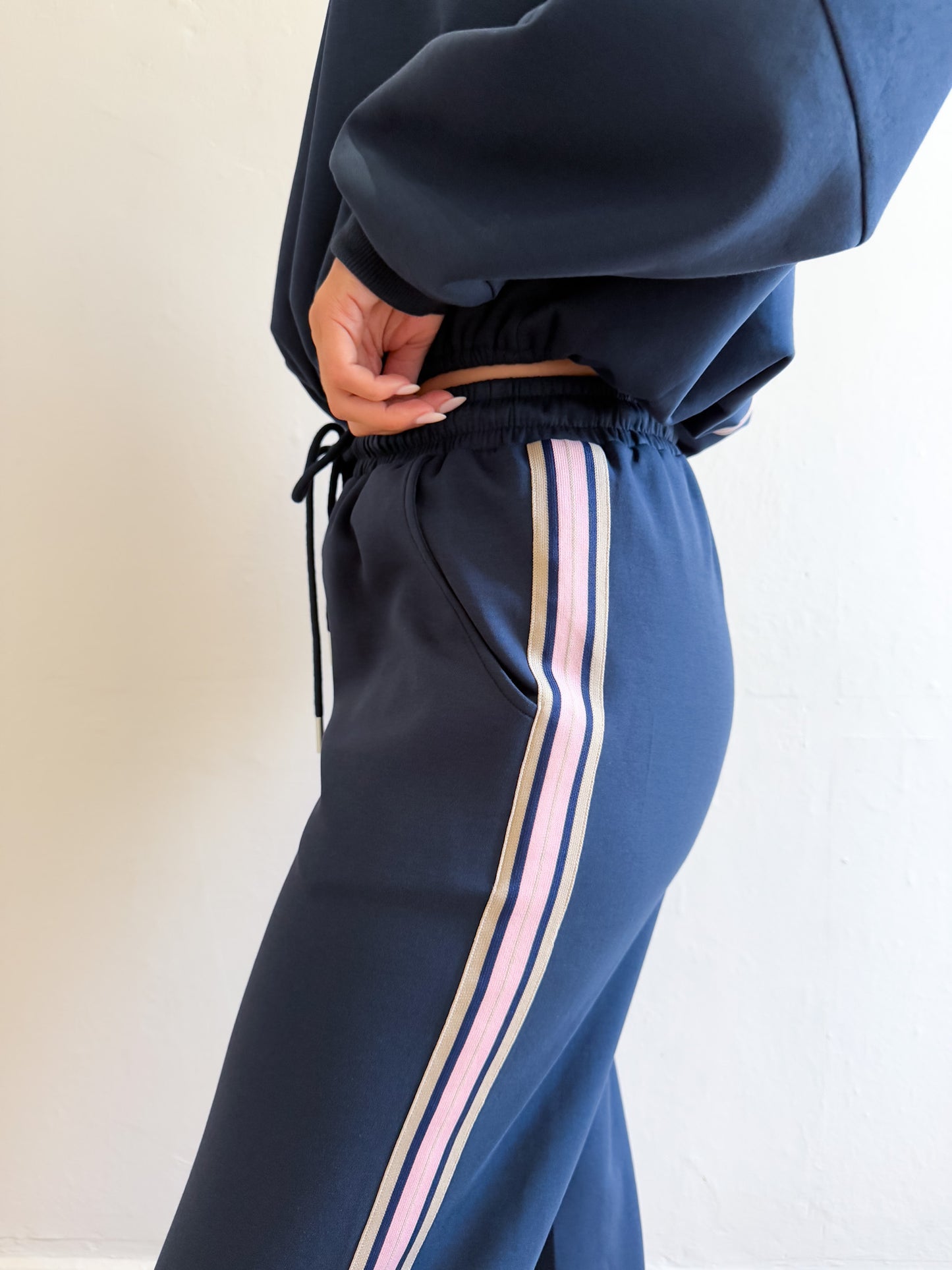 Niki Webbing Pant - Navy