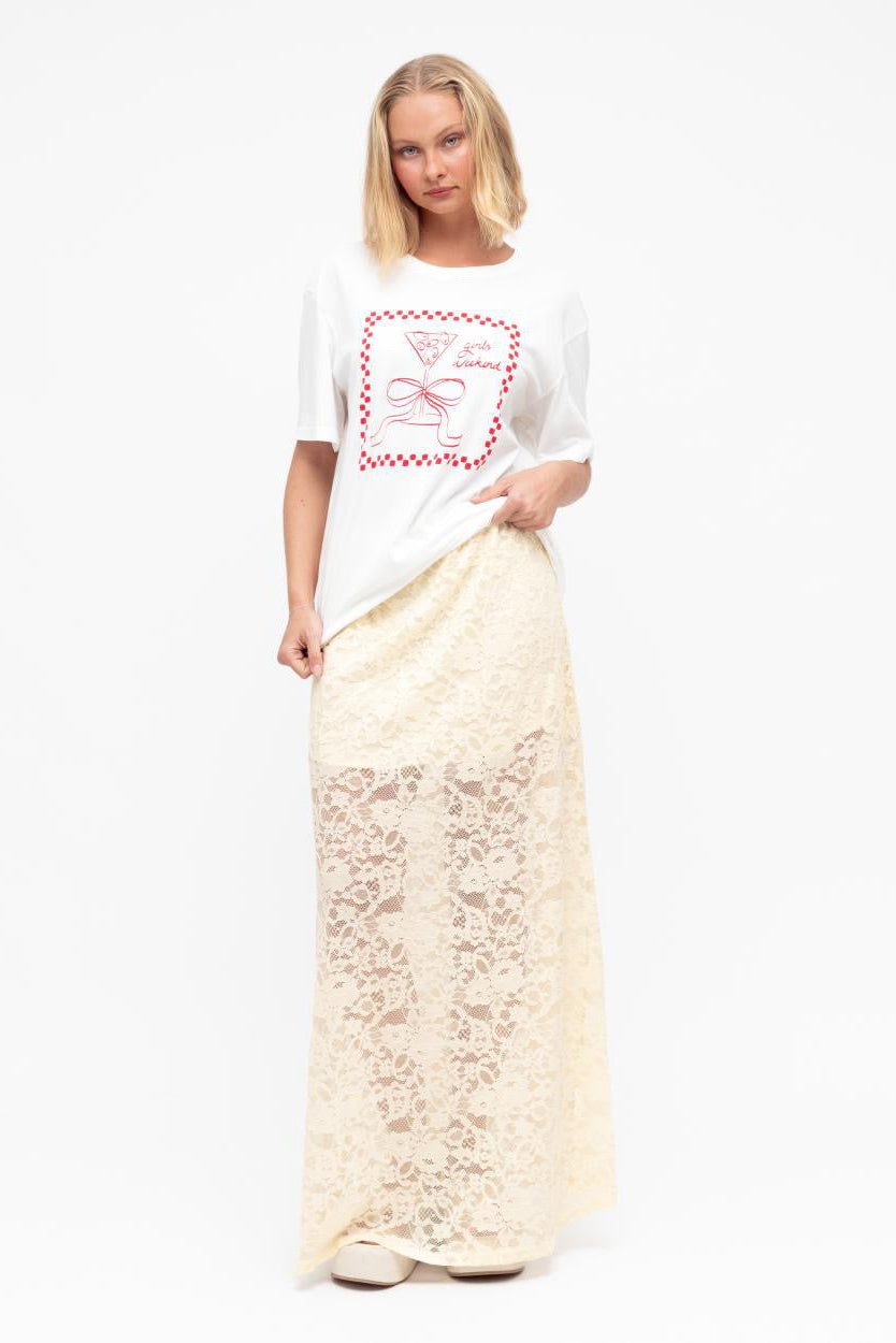 Frilly Lace Skirt - Cream