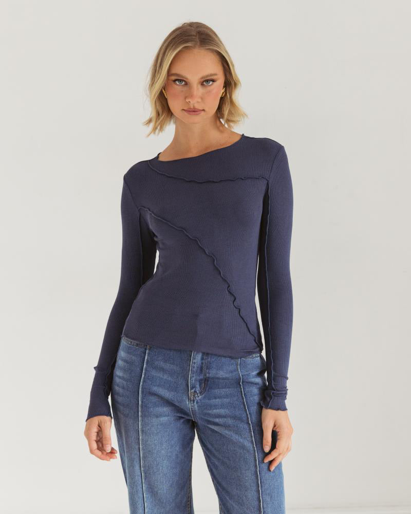 Sita Long Sleeve Tee - Blue