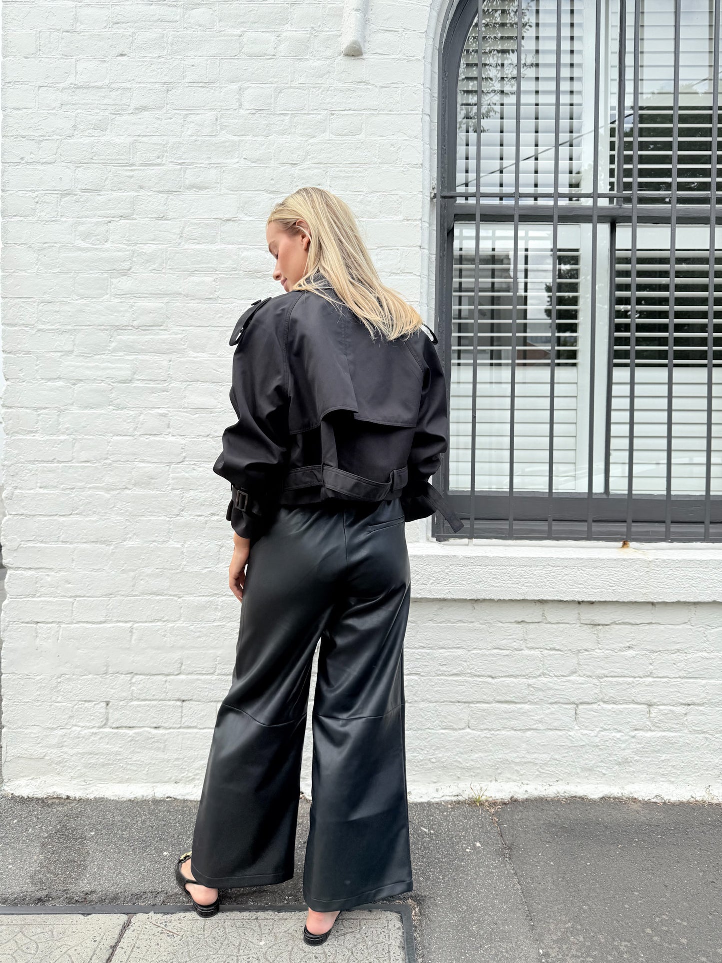 Abbey Pleather Pants - Black