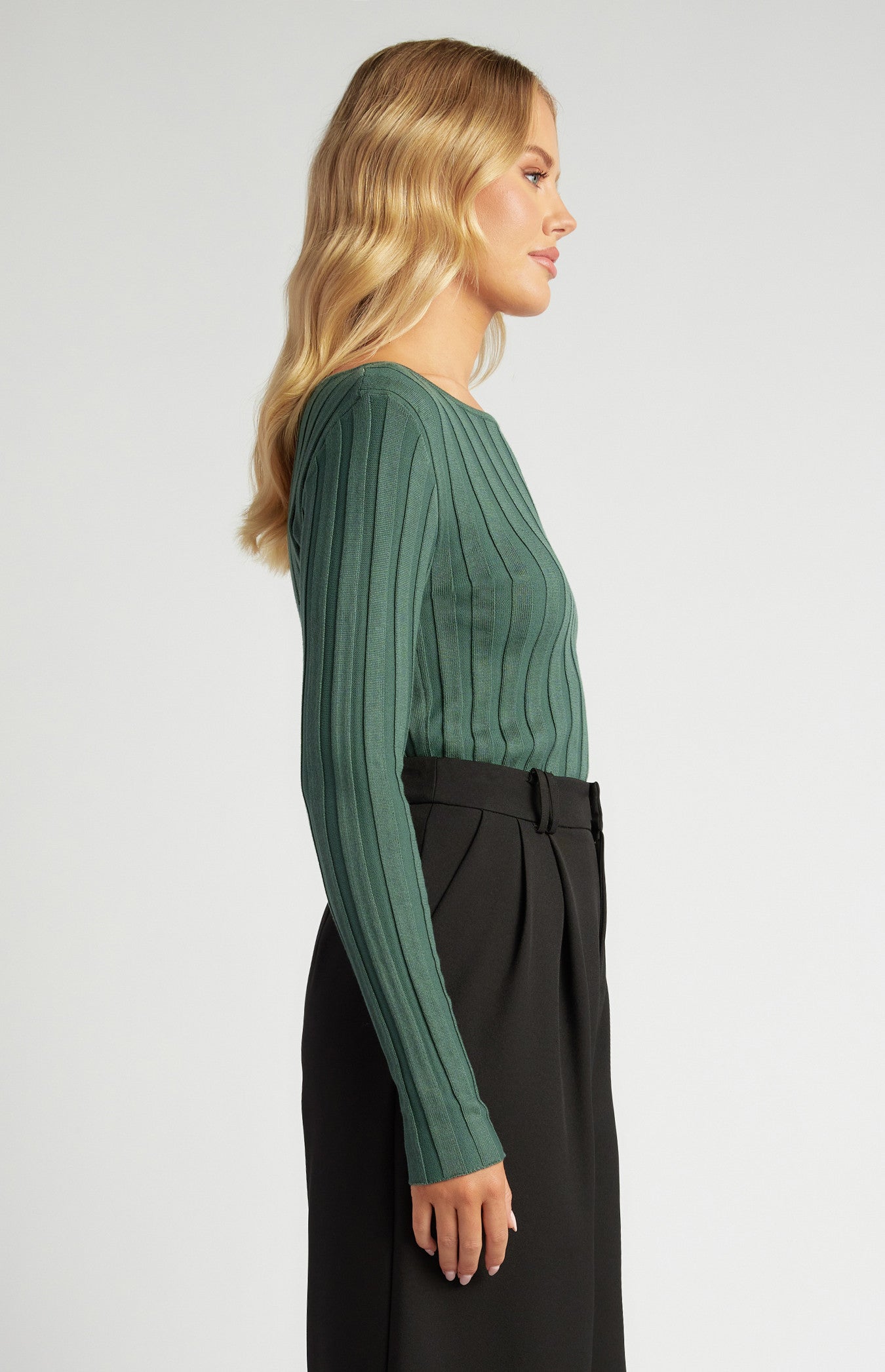 Annie Wide Rib Knit - Green